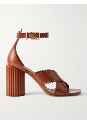 Zimmermann - Eddie Scalloped Leather Sandals - Brown - FR36,FR37,FR38,FR39,FR40,FR41