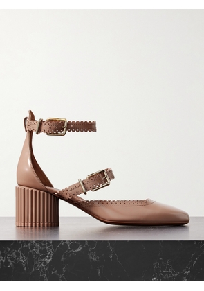 Zimmermann - Eddie Scalloped Leather Mary Jane Pumps - Brown - FR36,FR37,FR38,FR39,FR40,FR41