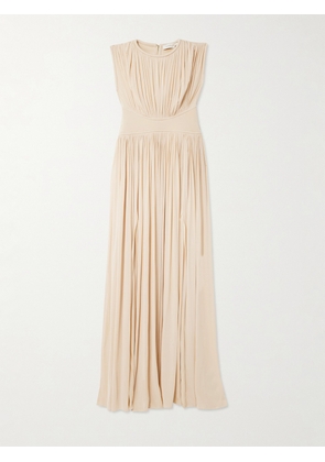 Zimmermann - Hypnotic Gathered Paneled Jersey Maxi Dress - Cream - 00,1,2,3