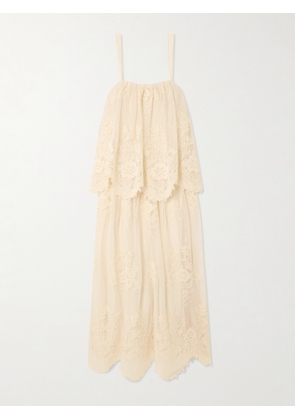 Zimmermann - Tiered Lace Midi Dress - Cream - 00,1,2,3,4