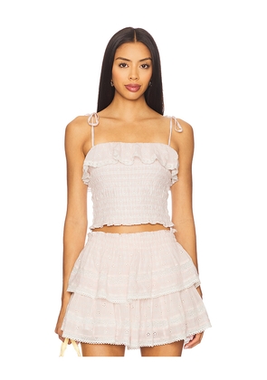 LoveShackFancy Renada Top in Pink. Size L. Also in XS, S, M, XL.