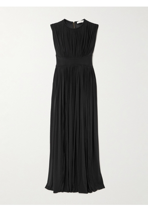Zimmermann - Hypnotic Gathered Paneled Stretch-jersey Maxi Dress - Black - 00,1,2,3,4