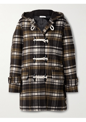 Co - Hooded Checked Wool-felt Coat - Brown - x small,small,medium,large,x large