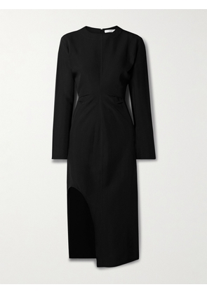 Co - Draped Crepe Midi Dress - Black - xx small,x small,small,medium,large,x large