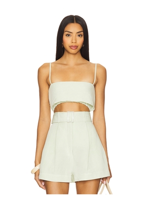 MATTHEW BRUCH Structured Bandeau Crop Top in Sage. Size L. Also in S.