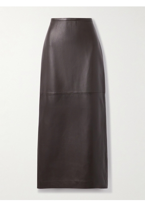 Co - Paneled Leather Maxi Skirt - Brown - US0,US2,US4,US6,US8,US10,US12