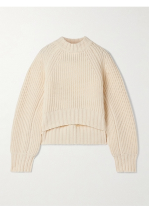 Co - Ribbed Wool-blend Sweater - Ivory - x small,small,medium,large,x large