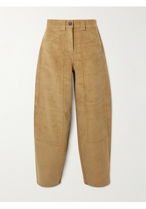 Co - Cotton-corduroy Barrel-leg Pants - Brown - US0,US2,US4,US6,US8,US10,US12