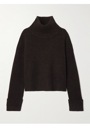 Le Kasha - Galway Ribbed Cashmere Turtleneck Sweater - Brown - One size