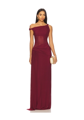 MISHA The Sisal Dress in Burgundy. Size L. Also in XS, XXS.