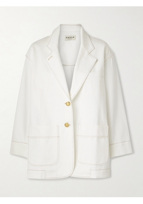 MAISON MAYLE - James Oversized Denim Blazer - Ivory - US0,US2,US4,US6,US8,US10,US12