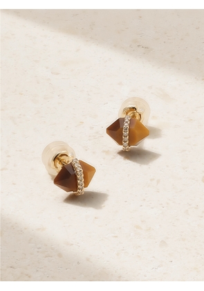Melissa Joy Manning - 14-karat Recycled Gold, Tiger's Eye And Herkimer Diamond Earrings - One size