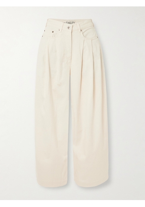 S.S. Daley - Ivy Pleated Cropped Mid-rise Barrel-leg Jeans - Ecru - UK 4,UK 6,UK 8,UK 10,UK 12,UK 14