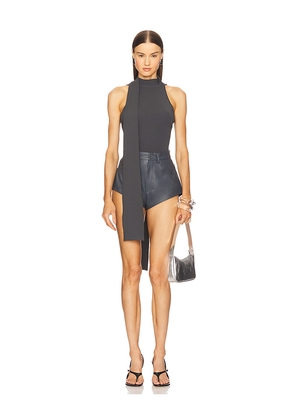 Lapointe Matte Viscose Hater Neck Top in Grey. Size L. Also in XS, S, M.