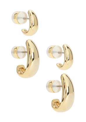 Luv AJ The Classic Claw Hoops Set in Metallic Gold.