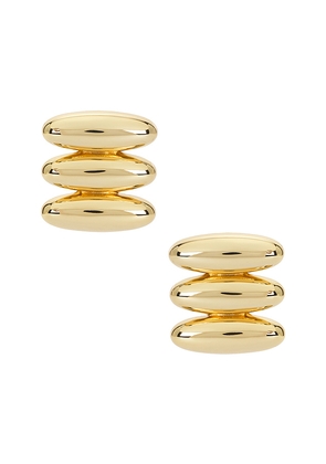 Luv AJ Milan Bead Stud Earrings in Metallic Gold.