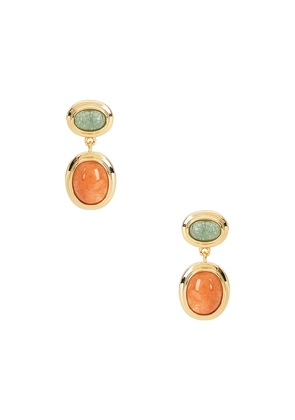 Luv AJ Sunset Double Stone Studs in Metallic Gold.
