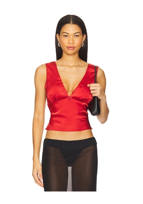 NIA Celia Top in Red. Size L. Also in S, XS, M, XL.