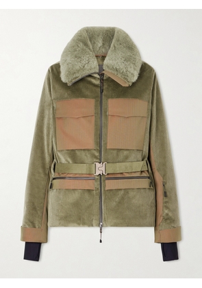 SEASE - Altai Plush-trimmed Cotton-blend Corduroy Down Ski Jacket - Green - 01,2,3,4