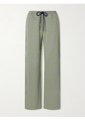 Marni - Checked Jersey Wide-leg Pants - Green - IT38,IT40,IT42,IT44,IT46