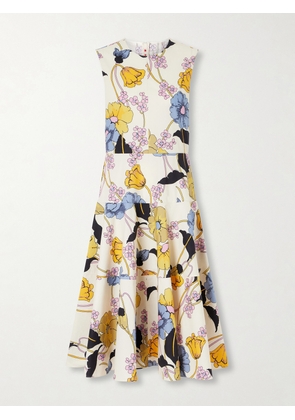 Marni - Floral-print Cotton-poplin Midi Dress - Off-white - IT36,IT38,IT40,IT42,IT44,IT46
