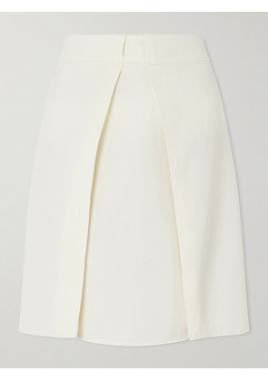 Marni - Pleated Wool-crepe Skirt - Off-white - IT36,IT38,IT40,IT42,IT44,IT46