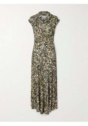 Proenza Schouler - Tamara Asymmetric Draped Printed Jersey Maxi Dress - Green - US0,US2,US4,US6,US8,US10,US12