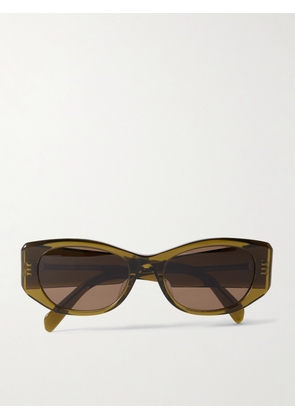 CELINE Eyewear - Cat-eye Acetate Sunglasses - Green - One size
