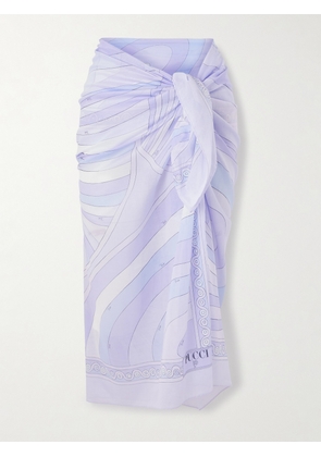PUCCI - Printed Cotton-voile Pareo - Purple - One size