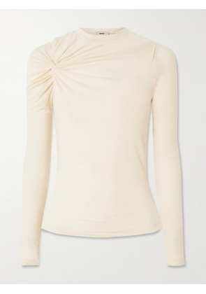 AGOLDE - Lissa Gathered Jersey Top - Cream - x small,small,medium,large,x large