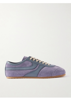Dries Van Noten - Leather-trimmed Suede Sneakers - Blue - IT35,IT36,IT37,IT38,IT39,IT40,IT41