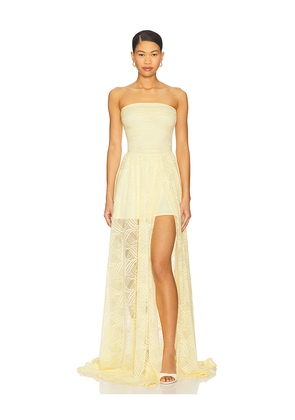 OW Collection x REVOLVE Cleo Maxi Dress in Lemon. Size L. Also in M, S, XS.
