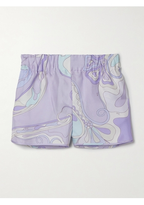PUCCI - Printed Silk-twill Shorts - Purple - IT38,IT40,IT42,IT44,IT46,IT48