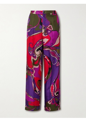 PUCCI - Orchidee Printed Silk-twill Straight-leg Pants - Multi - x small,small,medium,large