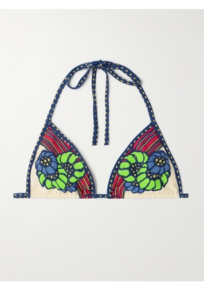 La DoubleJ - Printed Triangle Bikini Top - Blue - x small,small,medium,large,x large