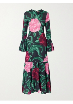 La DoubleJ - Alba Floral-print Stretch-jersey Maxi Dress - Green - xx small,x small,small,medium,large,x large