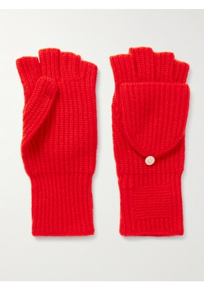 Guest In Residence - The Mitts Ribbed Cashmere Gloves - Red - One size