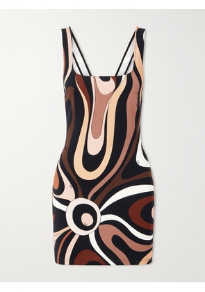 PUCCI - Marmo Printed Jersey Mini Dress - Brown - IT38,IT40,IT42,IT44,IT46,IT48