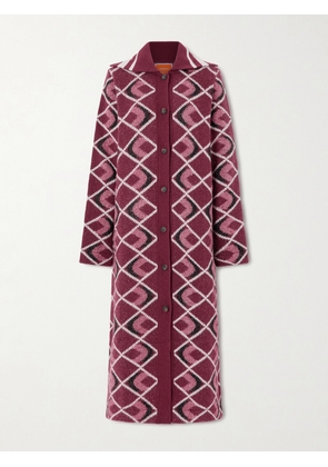 La DoubleJ - Jacquard-knit Coat - Pink - x small,small,medium,large,x large