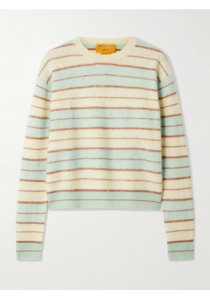 Guest In Residence - Grizzly Striped Brushed-cashmere Sweater - Blue - x small,small,medium,large,x large