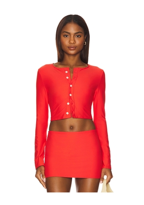 Montce Button-Down Cardi in Red. Size L. Also in S, XL, XS.