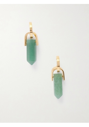 La DoubleJ - Pillar Gold-plated And Aventurine Earrings - One size
