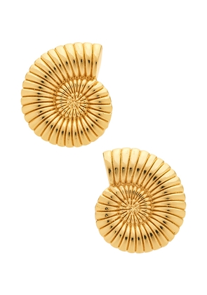 Maison Irem Tears Of The Ocean Earrings in Metallic Gold.