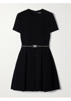 Versace - Belted Wool-crepe Mini Dress - Black - IT36,IT38,IT40,IT42,IT44,IT46