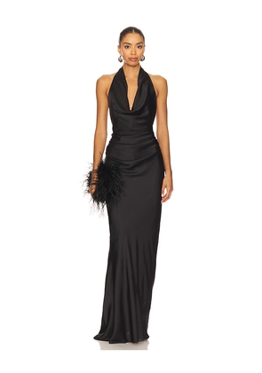 Nookie Penelope Drape Gown in Black. Size L. Also in S, M.