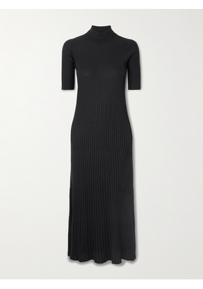 Brunello Cucinelli - Ribbed Cashmere-blend Midi Dress - Black - xx small,x small,small,medium,large,x large