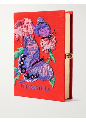 Olympia Le-Tan - Lepidoptera Embroidered Appliquéd Canvas Clutch - One size