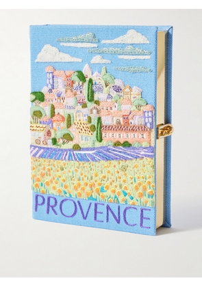 Olympia Le-Tan - Provence Embroidered Appliquéd Canvas Clutch - Blue - One size