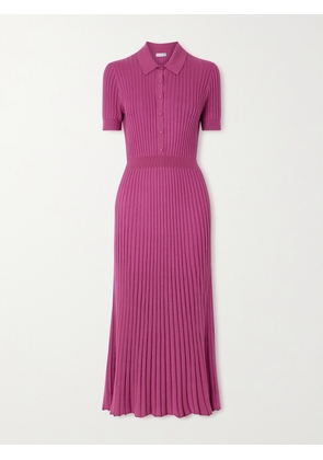 Gabriela Hearst - Amor Ribbed Cashmere And Silk-blend Midi Dress - Pink - x small,small,medium,large,x large