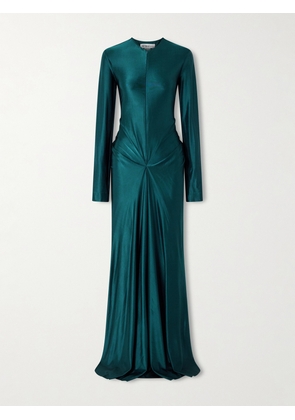 Victoria Beckham - Gathered Satin Gown - Blue - UK 4,UK 6,UK 8,UK 10,UK 12,UK 14